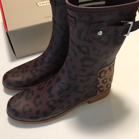 Hunter Refined Hybrid Print Short Rain Boots Sz 9 - Picture 5 of 8
